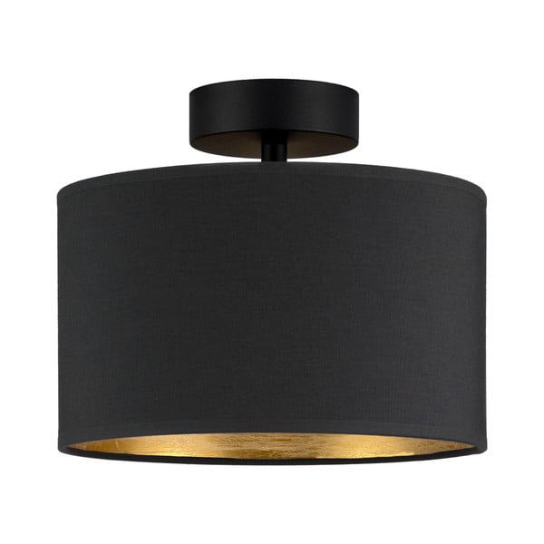 Černé stropní svítidlo s detailem ve zlaté barvě Sotto Luce Tres S, ⌀ 25 cm
