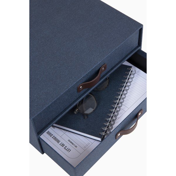 Tmavě modrý 2patrový organizér Bigso Box of Sweden Birger, 33 x 25,5 cm-image-3