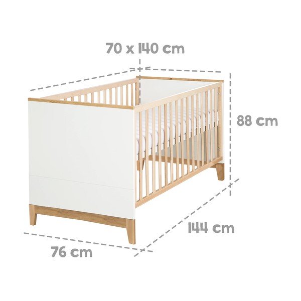 Postýlka z bukového dřeva v bílo-přírodní barvě 70x140 cm Finn – Roba-image-4