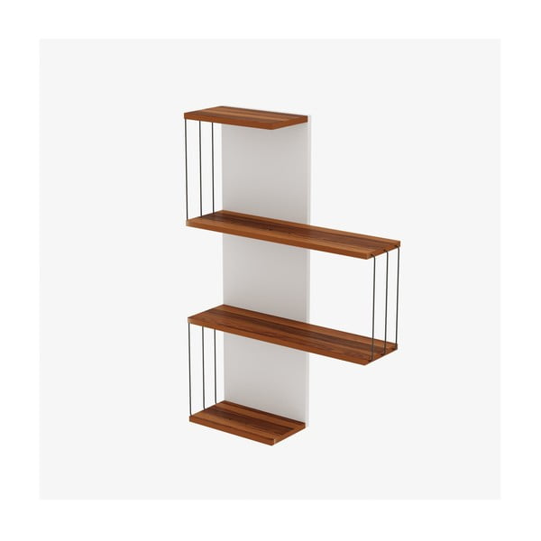 Patrová police v dekoru borovice v bílé a přírodní barvě 64 cm Cambel – Kalune Design-image-2