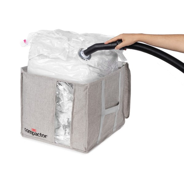 Šedý kompresní úložný box Compactor Oxford, 125 l