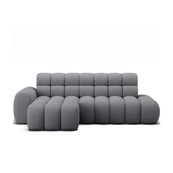 Šedá rozkládací rohová pohovka (levý roh/s lenoškou) Ceedro – ELTAP