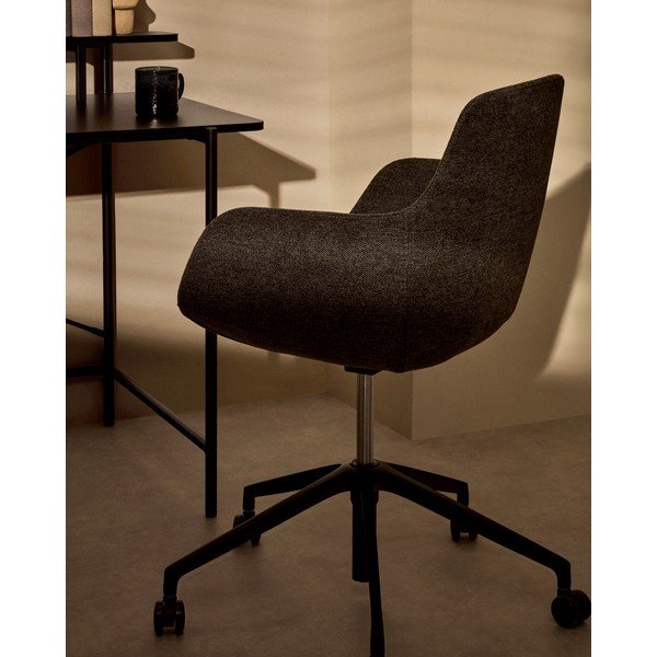 Tmavě šedá kancelářská židle Tissiana – Kave Home-image-1