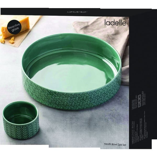Tyrkysové porcelánové servírovací mísy v sadě 2 ks ø 30 cm Heath Jade – Ladelle-image-4