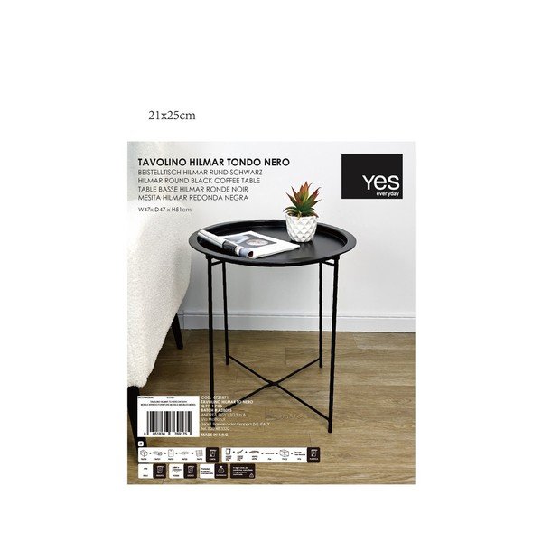 Kovový kulatý odkládací stolek ø 47 cm Hilmar – Yes Everyday-image-3