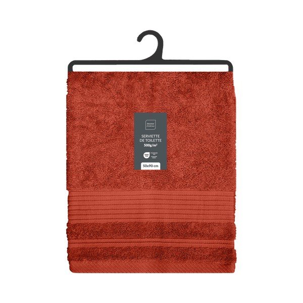 Froté bavlněný ručník v cihlové barvě 50x90 cm Tendresse – douceur d'intérieur-image-4