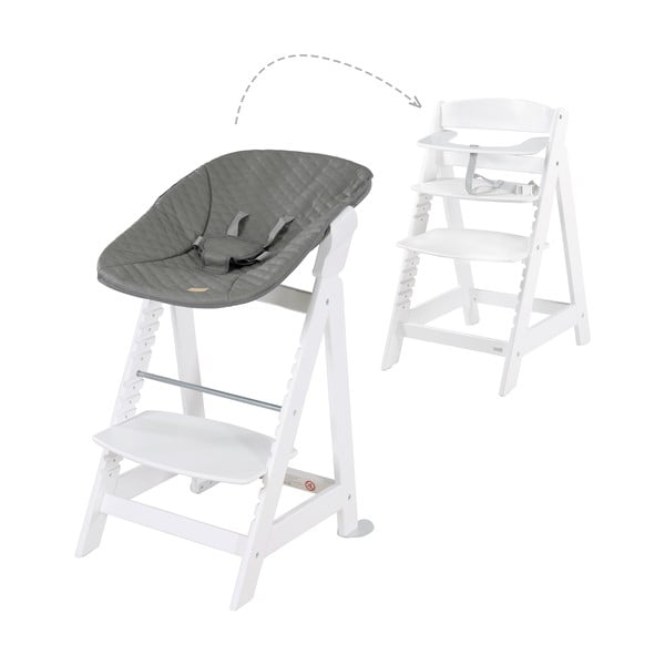 Bílá jídelní židlička Luxe – Roba-image-1