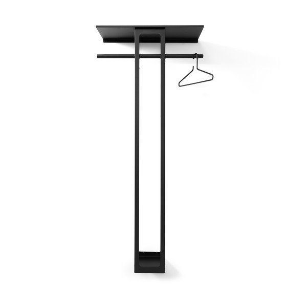 Černý ocelový nástěnný věšák s poličkou 70 cm Luno Large – Spinder Design-image-4