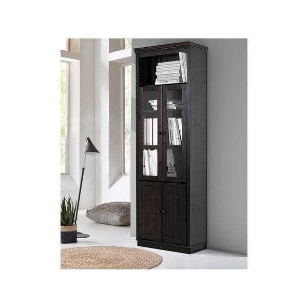 Hnědá vitrína z borovicového dřeva 74x223 cm Anita – Støraa-image-2