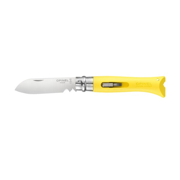 Žlutý multifunkční zavírací nůž Opinel N°09