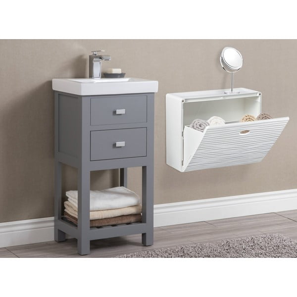 Bílý plastový výklopný  botník Mono Wave – Domopak-image-1