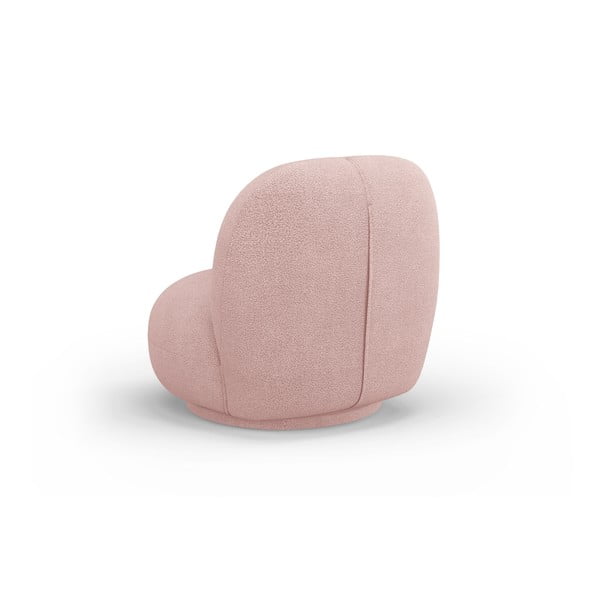 Světle růžové křeslo z textilie bouclé Chuck – Micadoni Home-image-3