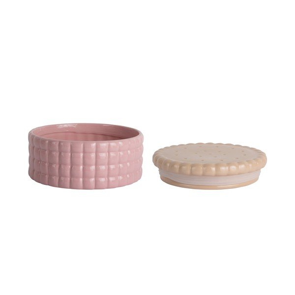Světle růžový dekorativní keramický úložný box ø 20x10 cm Biscuit Box – PT LIVING-image-2