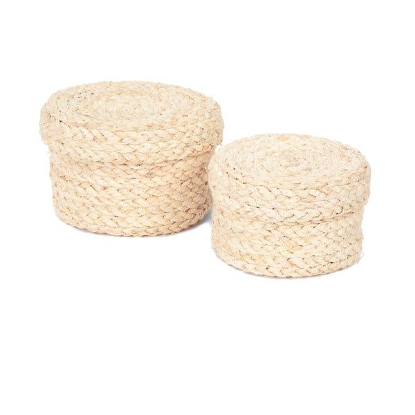 Sada 2 úložných košíků z kukuřičného lana Compactor-image-2