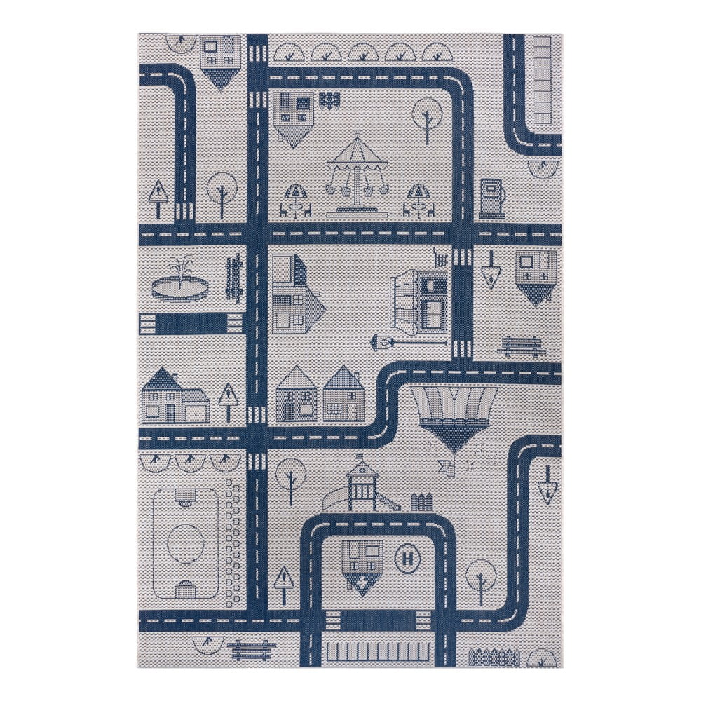 Modrý dětský koberec Ragami City, 120 x 170 cm