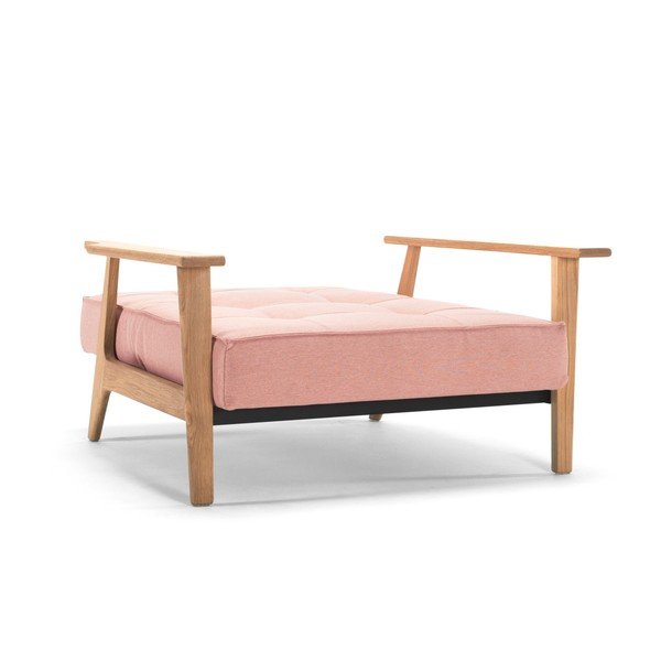 Světle růžové rozkládací křeslo s područkami Innovation Splitback Frej-image-3