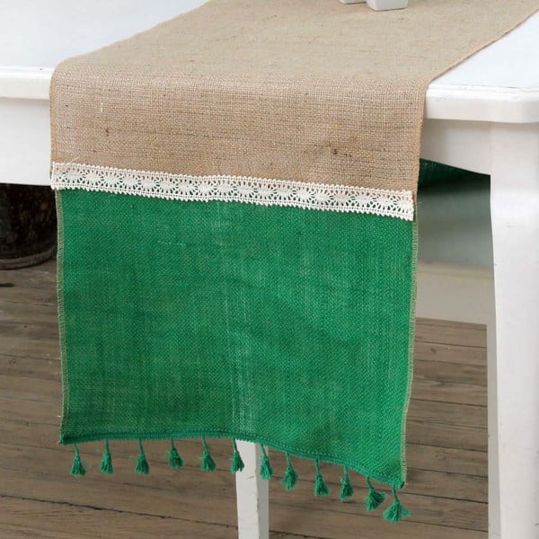 Běhoun na stůl Mode, 40x150 cm, zelený pruh