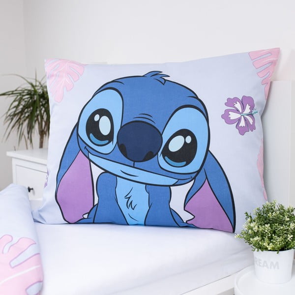 Modro-fialové bavlněné dětské povlečení na jednolůžko 140x200 cm Lilo and Stitch "Cute" – Jerry Fabrics-image-3