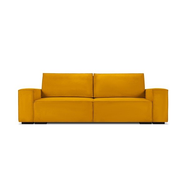 Žlutá manšestrová rozkládací pohovka Mazzini Sofas Azalea-image-2