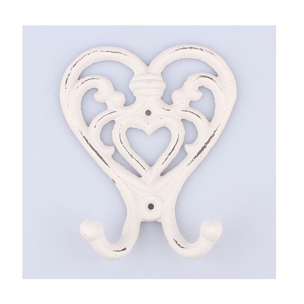 Litinový věšák White Heart