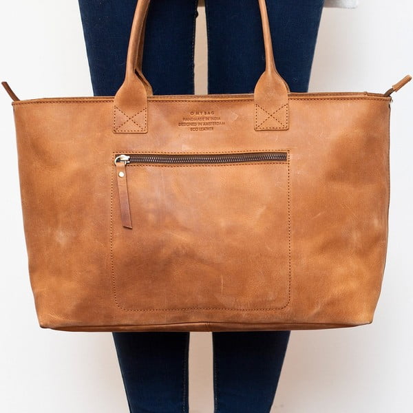 Hnědá kožená vintage kabelka O My Bag Madam Rose-image-3