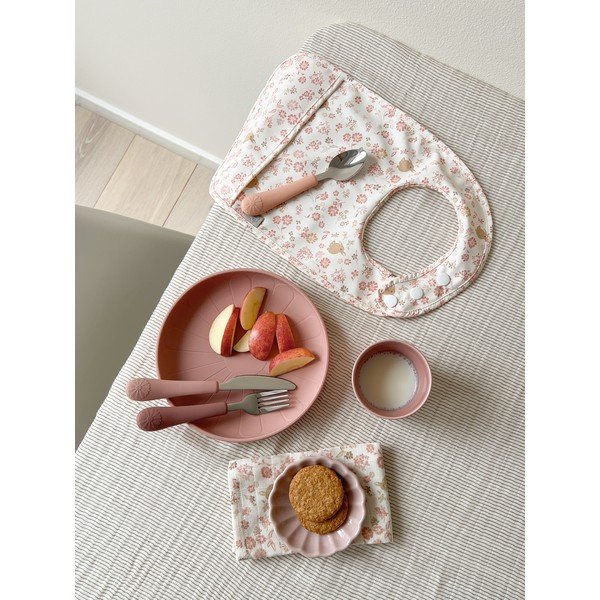 Červený/v lososové barvě dětský příbor 3 ks ze silikonu Rose Mix – Cam Cam Copenhagen-image-4