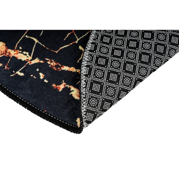 Sada 2 černých oválných koupelnových předložek Foutastic Gold Marble-image-4