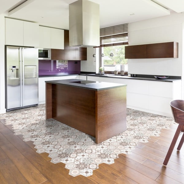 Sada 10 samolepek na podlahu Ambiance Floor Stickers Hexagons Cornalina, 40 x 90 cm-image-2