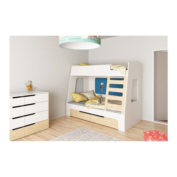 Bílá patrová postel s modrými detaily Devoto Nimbo I. -image-2