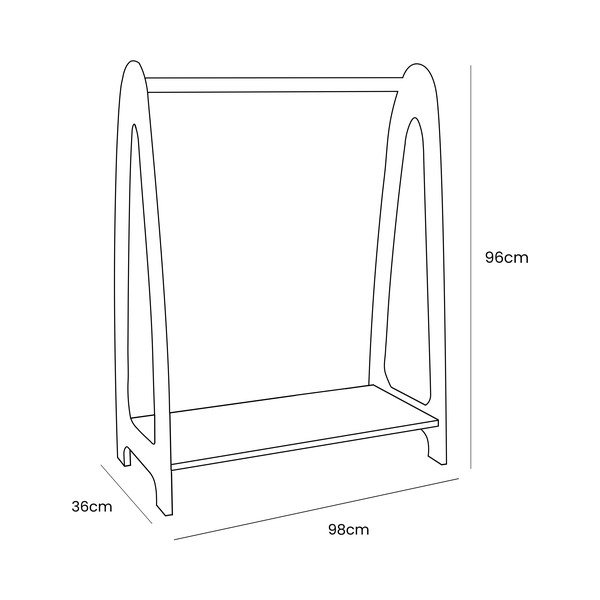 Dětský věšák v dekoru borovice v přírodní barvě 98x96 cm Montessori – Meowbaby-image-1