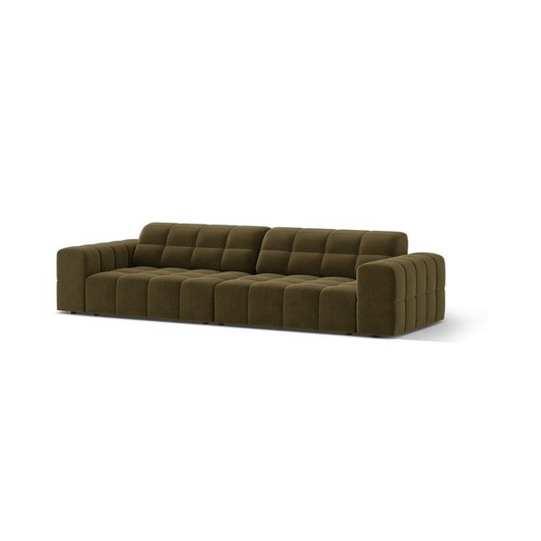 Khaki sametová pohovka 252 cm Chicago – Cosmopolitan Design-image-1