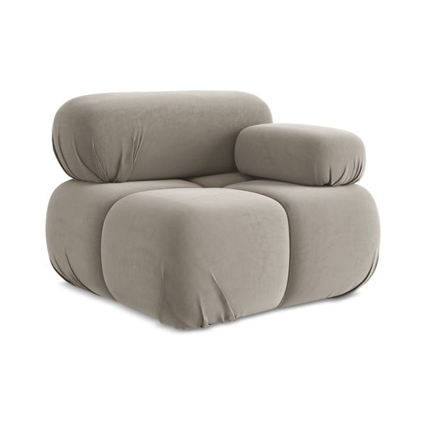 Béžový sametový modul pohovky (pravý roh) Lokua – Makamii-image-1