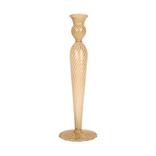 Světle hnědý skleněný svícen PT LIVING Swirl, výška 26,5 cm