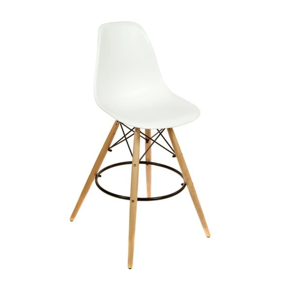 Bílá dřevěná barová židle Santiago Pons Jenaro