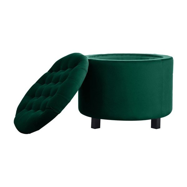 Tmavě zelený puf s úložným prostorem JohnsonStyle Estrid French Velvet, ⌀ 52 cm-image-2