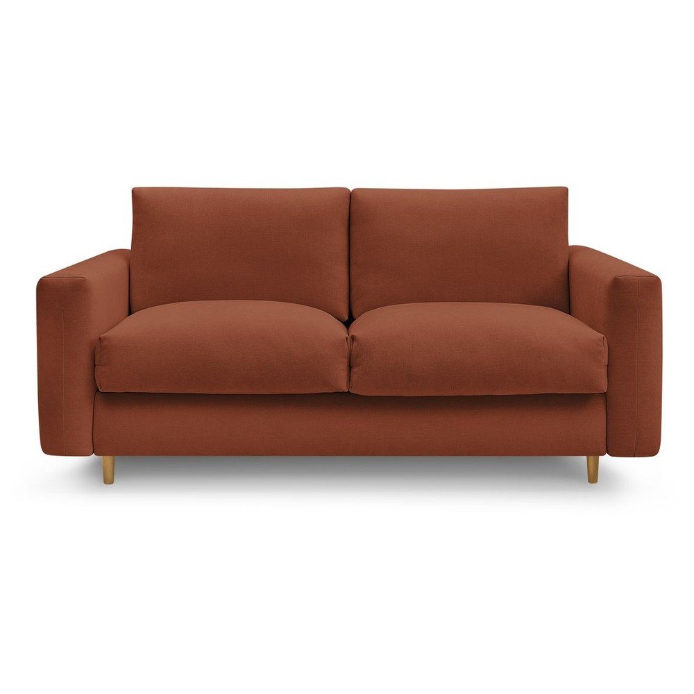 Oranžová pohovka na každodenní spaní/rozkládací 220 cm Cocoone – Bobochic Paris