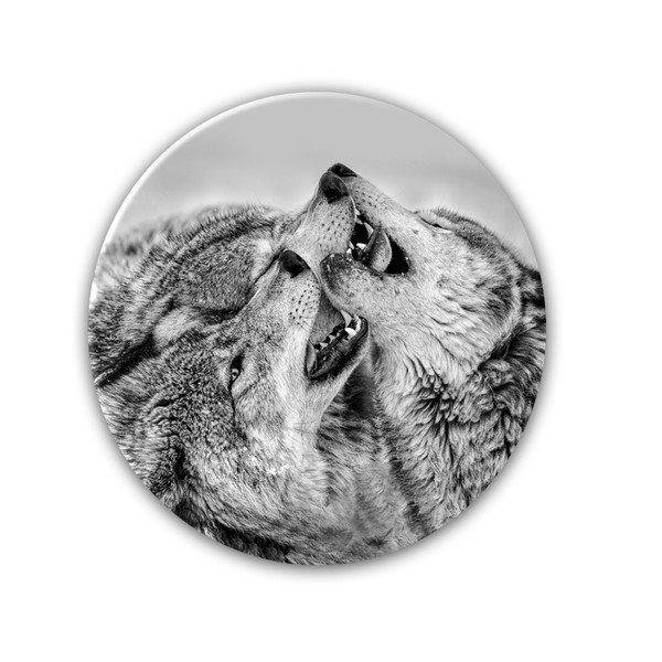Nástěnná dekorace Styler Glas Ringart Wolves, ø 70 cm-image-1