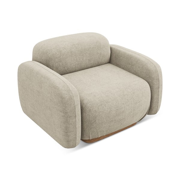 Béžový modul pohovky z textilie bouclé Ailani – Makamii-image-2