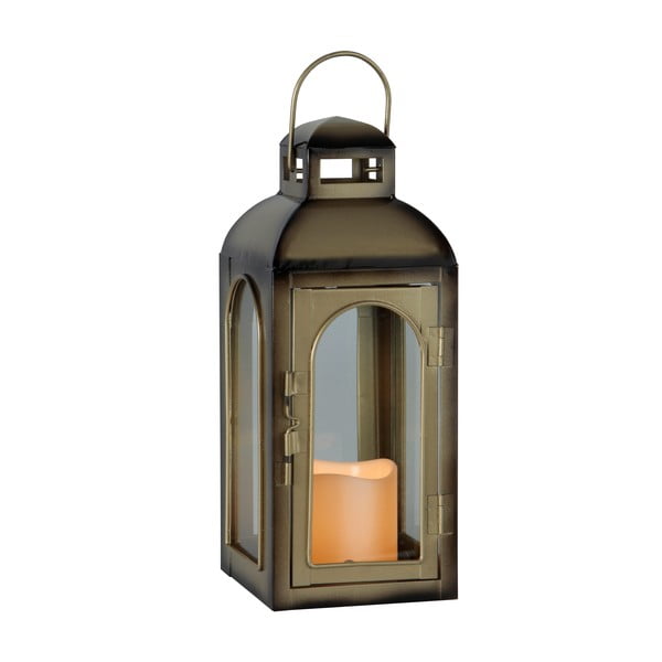 LED lucerna v bronzové barvě vhodná do exteriéru Best Season Miriam, výška 28,5 cm