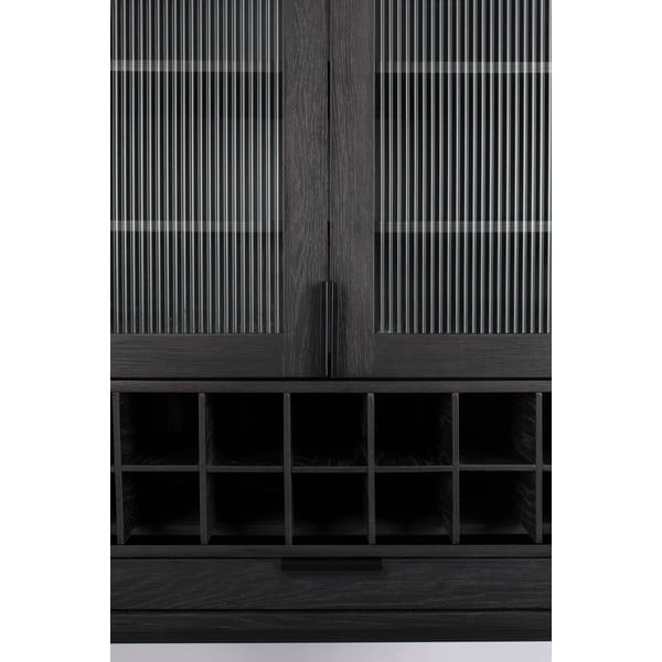 Černá vinotéka z dubového dřeva pro 20 lahví, 89x181 cm Travis – Zuiver-image-3
