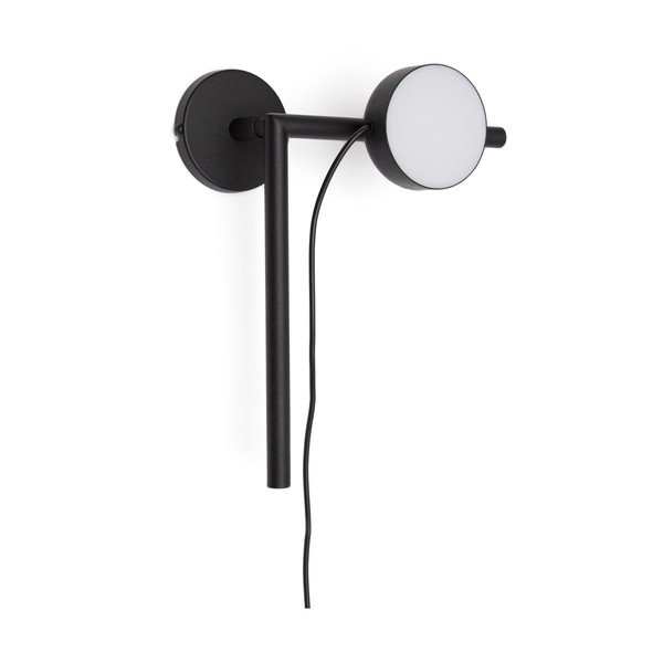 Černé kovové LED stmívatelné nástěnné svítidlo do zásuvky Orey – Kave Home