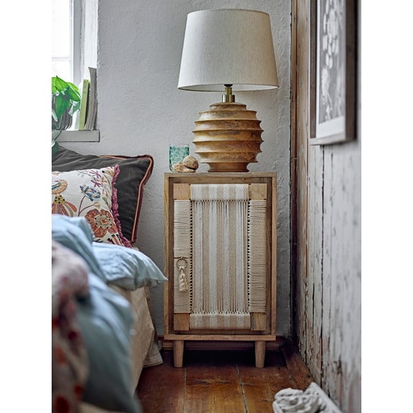 Stolní lampa v tmavě přírodní barvě s textilním stínidlem (výška 54 cm) Svale – Bloomingville-image-2