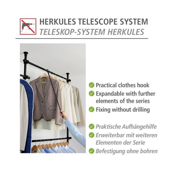 Kovová/plastová tyč na sundavání oblečení Herkules – Wenko-image-3