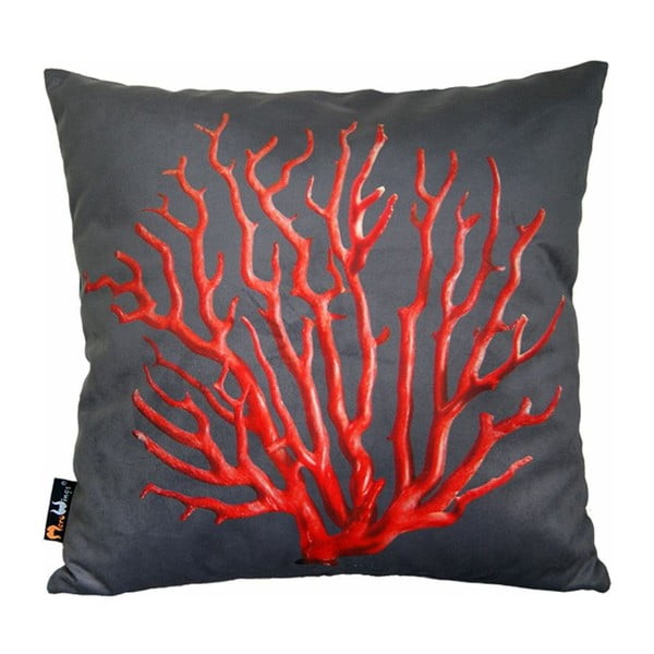 Polštář Red Coral on Grey, 45x45 cm