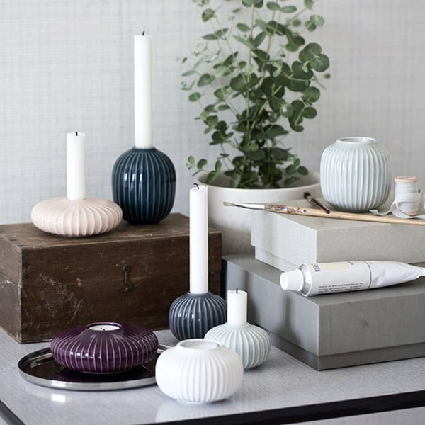 Bílý porcelánový svícen na čajové svíčky Kähler Design Hammershoi, ⌀ 10 cm-image-1