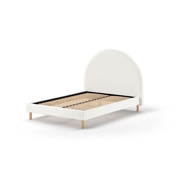 Bílá čalouněná jednolůžková postel s roštem 140x200 cm MOON – Vipack-image-2