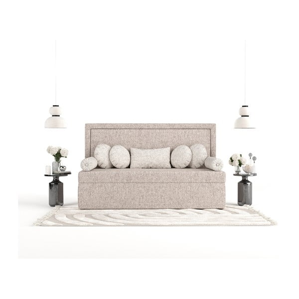 Světle hnědá čalouněná jednolůžková postel 100x200 cm Scala – Maison de Rêve-image-4