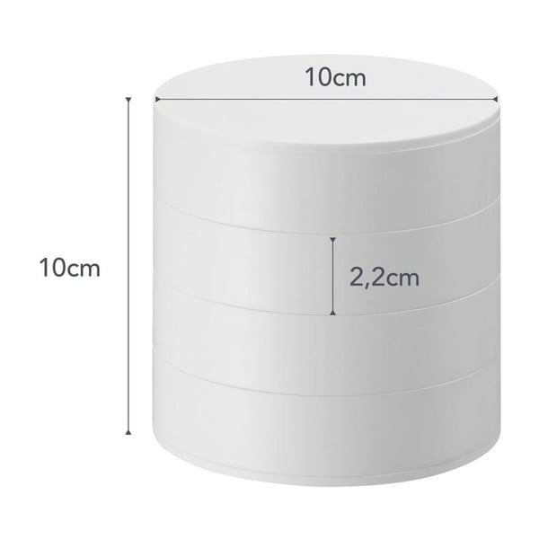 Bílá patrová šperkovnice YAMAZAKI Tower, ⌀ 10 cm-image-4