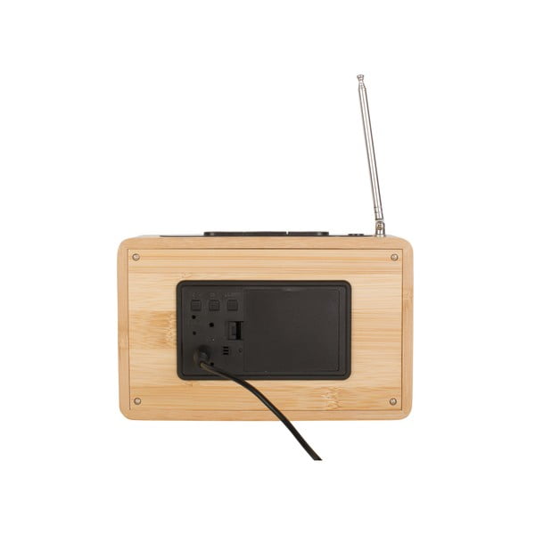 Bambusový budík s rádiem Karlsson Retro-image-3