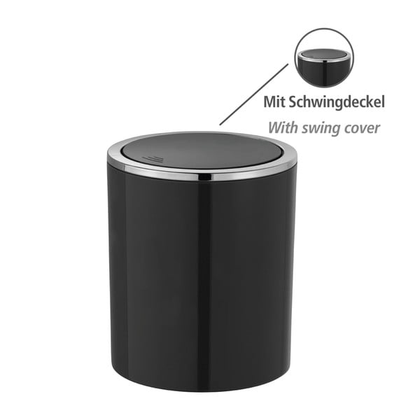 Černý odpadkový koš Wenko Inca, 2 l-image-2